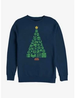 Gamer Nintendo Super Mario Christmas Tree Icons Sweatshirt