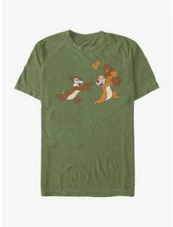 Cartoons Disney Chip And Dale Acorn Big Characters T-Shirt