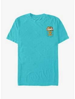 Cartoons Disney Chip And Dale Chipmunk Faux Pocket T-Shirt