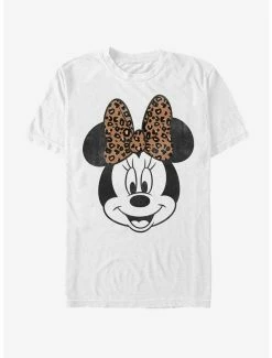 Cartoons Disney Mickey Mouse Modern Minnie Face Leopard T-Shirt