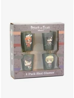 Anime Attack On Titan Chibi Characters Mini Glass Set - BoxLunch Exclusive -Cheap Anime Store 16180249 av2