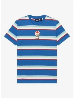 Gamer Nintendo Super Mario Bros. Toad Striped T-Shirt - BoxLunch Exclusive