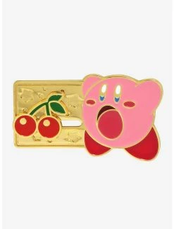 Gamer Nintendo Kirby With Moving Cherries Enamel Pin - BoxLunch Exclusive