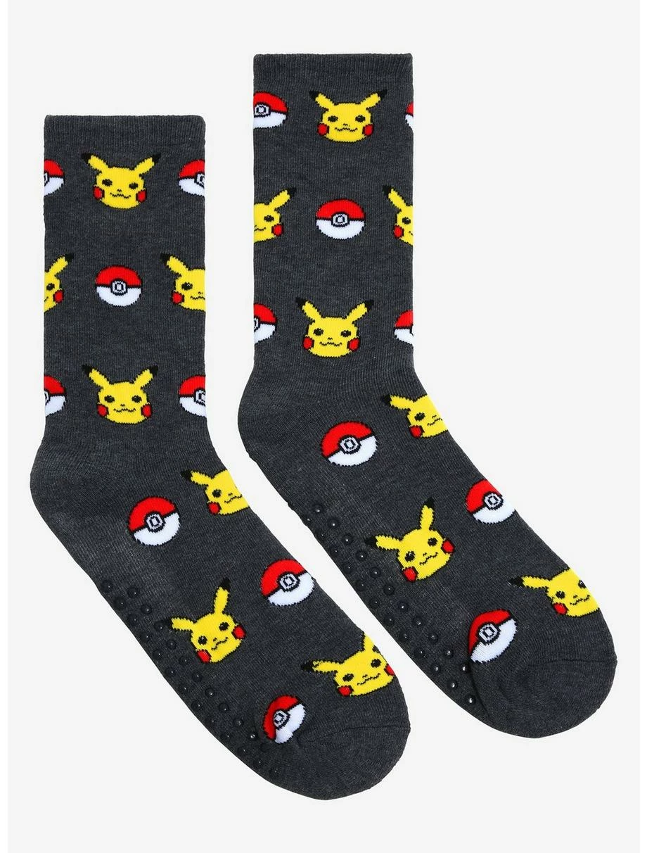 Gamer Pokémon Pokeball And Pikachu Crew Socks 2 Gamer Pokémon Pokeball And Pikachu Crew Socks - Image 2