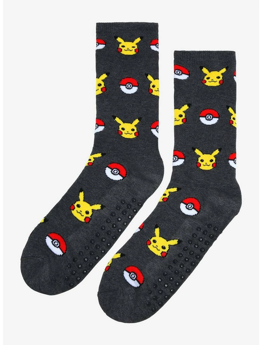 Gamer Pokémon Pokeball And Pikachu Crew Socks 3 Gamer Pokémon Pokeball And Pikachu Crew Socks - Image 3