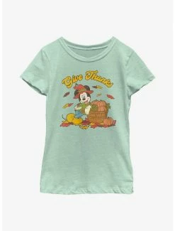 Cartoons Disney Mickey Mouse Give Thanks Youth Girls T-Shirt