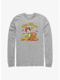 Cartoons Disney Mickey Mouse Give Thanks Long-Sleeve T-Shirt