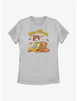 Cartoons Disney Mickey Mouse Give Thanks Womens T-Shirt