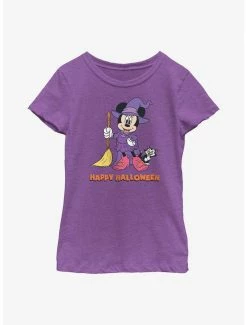 Cartoons Disney Minnie Mouse Happy Halloween Witch Youth Girls T-Shirt