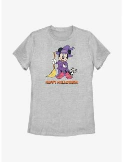Cartoons Disney Minnie Mouse Happy Halloween Witch Womens T-Shirt