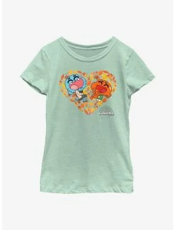 Cartoons The Amazing World Of Gumball Leaf Heart Youth Girls T-Shirt