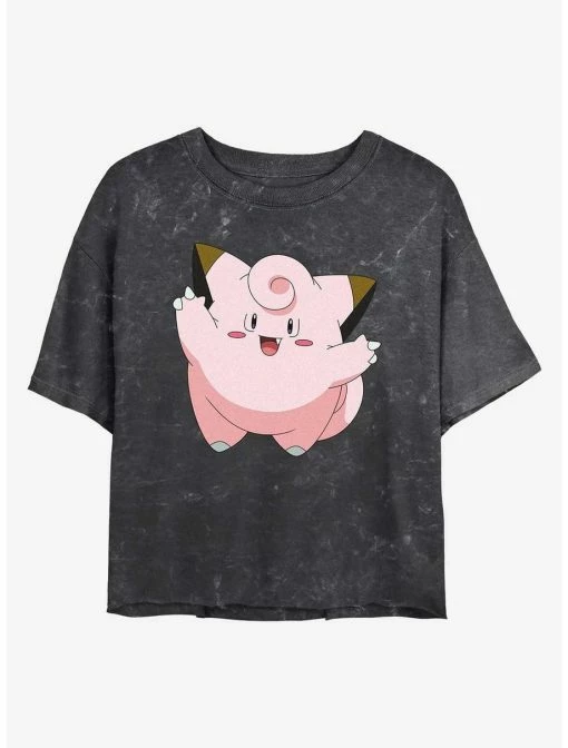 Gamer Pokemon Clefairy Mineral Wash Womens Crop T-Shirt -Cheap Anime Store 20313180 hi