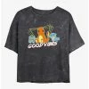 Gamer Pokemon Good Vibes Starters Mineral Wash Womens Crop T-Shirt