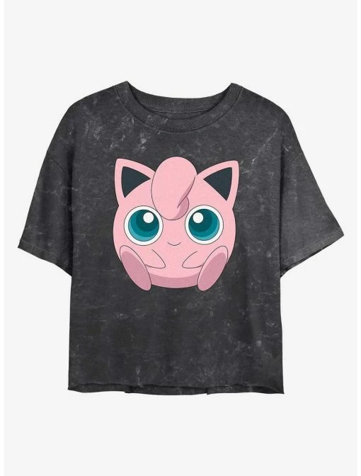 Gamer Pokemon Jigglypuff Face Mineral Wash Womens Crop T-Shirt -Cheap Anime Store 20313222 hi