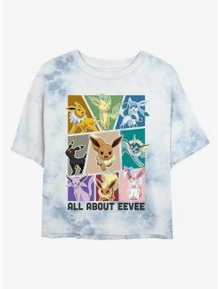 Gamer Pokemon All About Eevee Tie-Dye Womens Crop T-Shirt