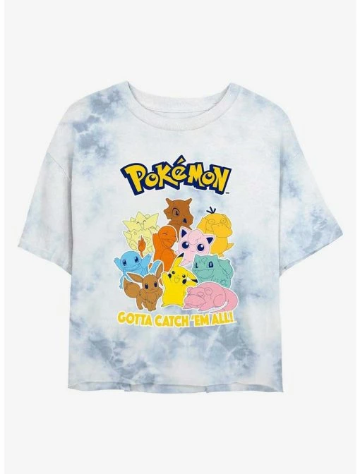 Gamer Pokemon Catch 'Em All Tie-Dye Womens Crop T-Shirt -Cheap Anime Store 20313310 hi