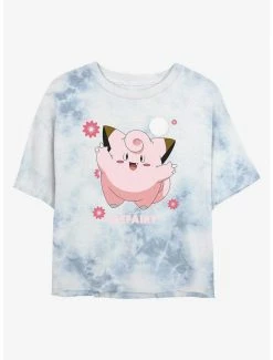 Gamer Pokemon Clefairy Fairy Dance Tie-Dye Womens Crop T-Shirt