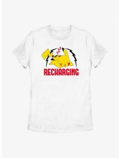 Gamer Pokemon Sleepy Pikachu Recharging Womens T-Shirt